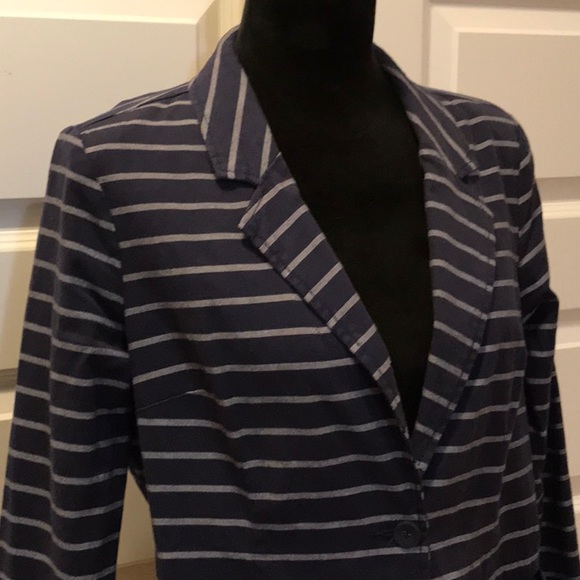 Navy/white striped blazer:Liz Claiborne – sz 10 - Picture 2 of 6